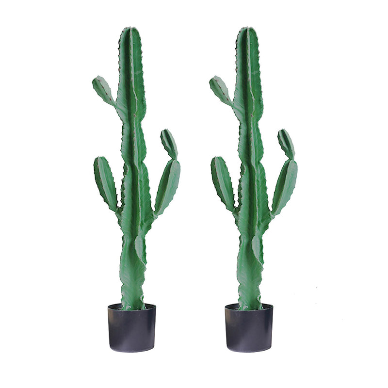 2X Artificial Cactus Tree 120cm Polyurethane 6 Heads Green Indoor Potted