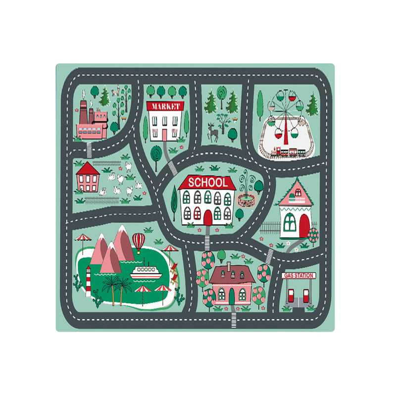 Kids Rug 120x180cm Educational Street Map Play Mat Soft Durable Multicolor