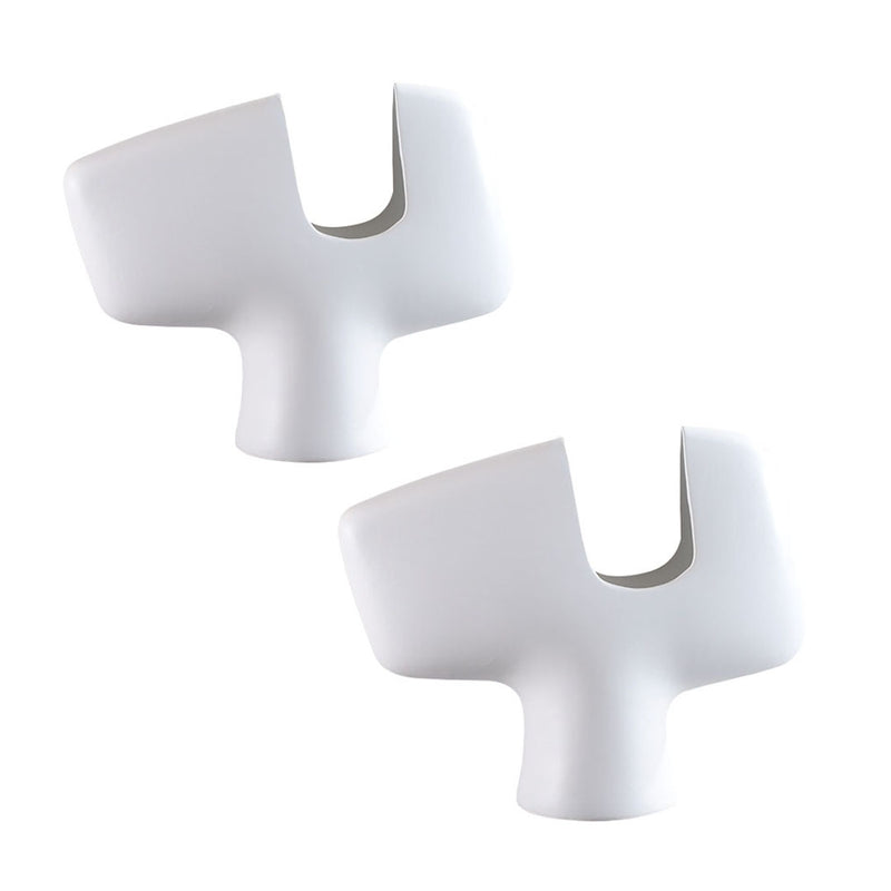2X Ceramic Sculptural Curved Vases 44x35cm White Modern Decorative Accent