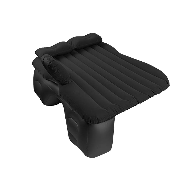 Inflatable Car Mattress PVC Flocked 132x80x10cm Black Includes Pump Pillows