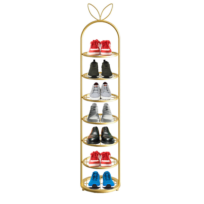 7 Tier Gold Plated Metal Shoe Organizer Space Saving Portable 27x28x52cm