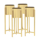 4X Gold Metal Plant Stand with Pot Holder 60cm Tall Indoor Floor Corner Rack
