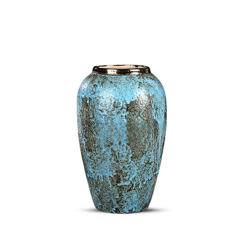 Medium Ceramic Flower Vase 30x19cm Light Blue Living Room Decor