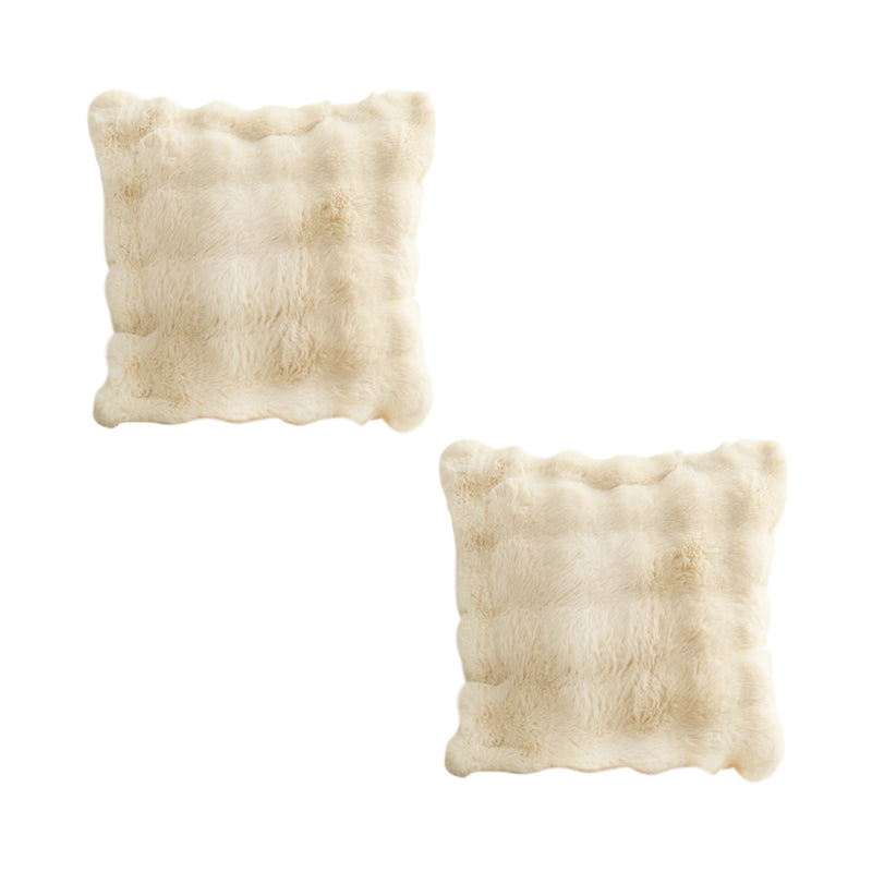 2X 50cm Square Polyester Throw Pillows Light Camel Rabbit Design Plush