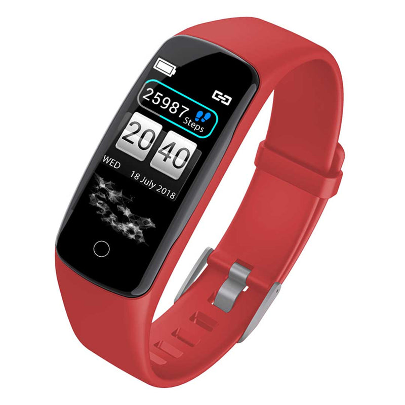 Smart Watch Fitness Tracker Red TPU Touch Screen Heart Rate Sleep Monitor
