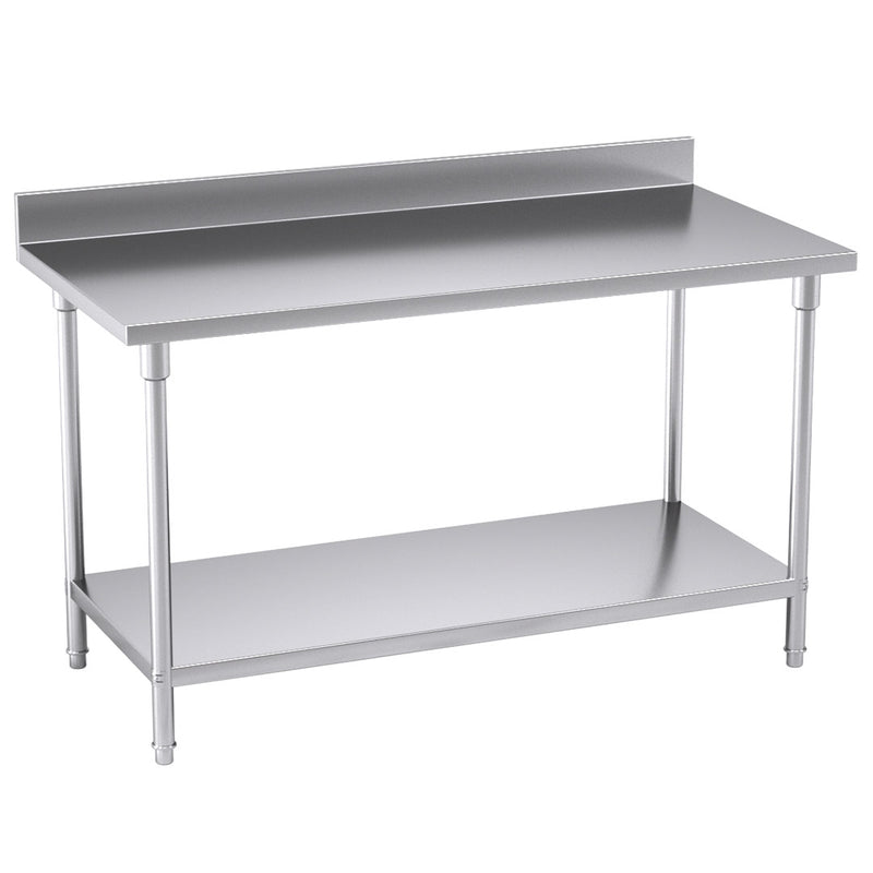 Commercial Stainless Steel Prep Workbench With Backsplash 1500mm x 700mm x 850mm