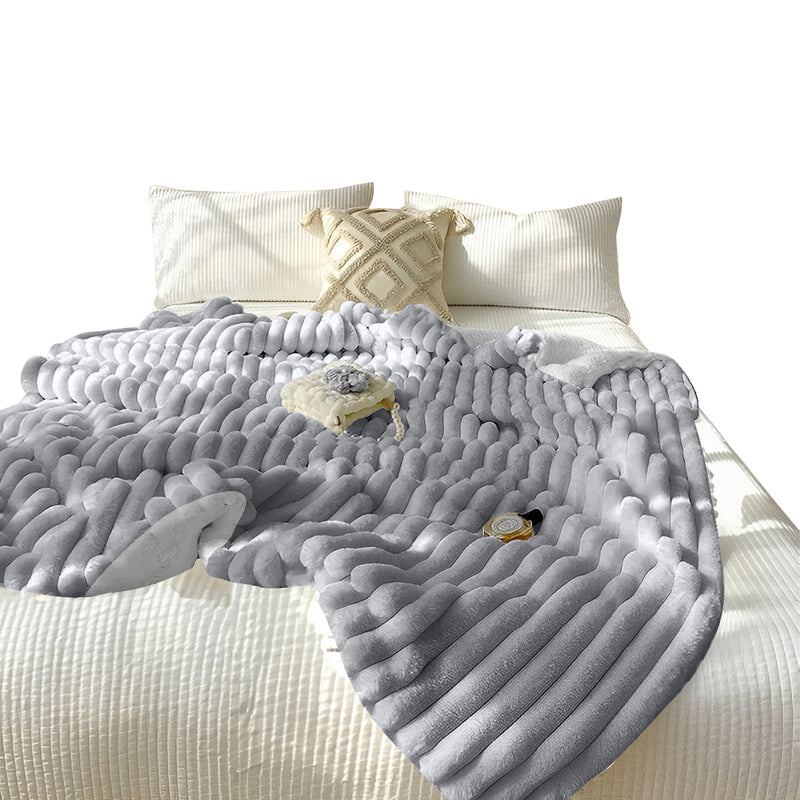 Milk Velvet Throw Blanket 150x200cm Polyester Smoke Gray Luxuriously Soft