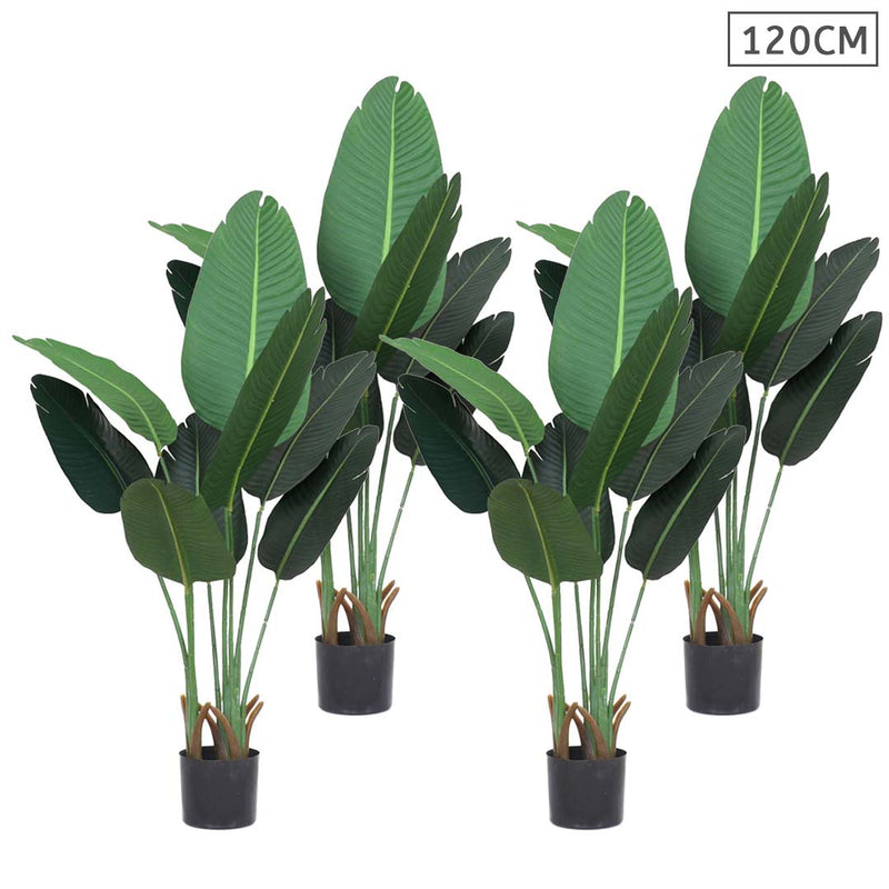4X 120cm Artificial Traveler Banana Tree With Pot Realistic Green Indoor