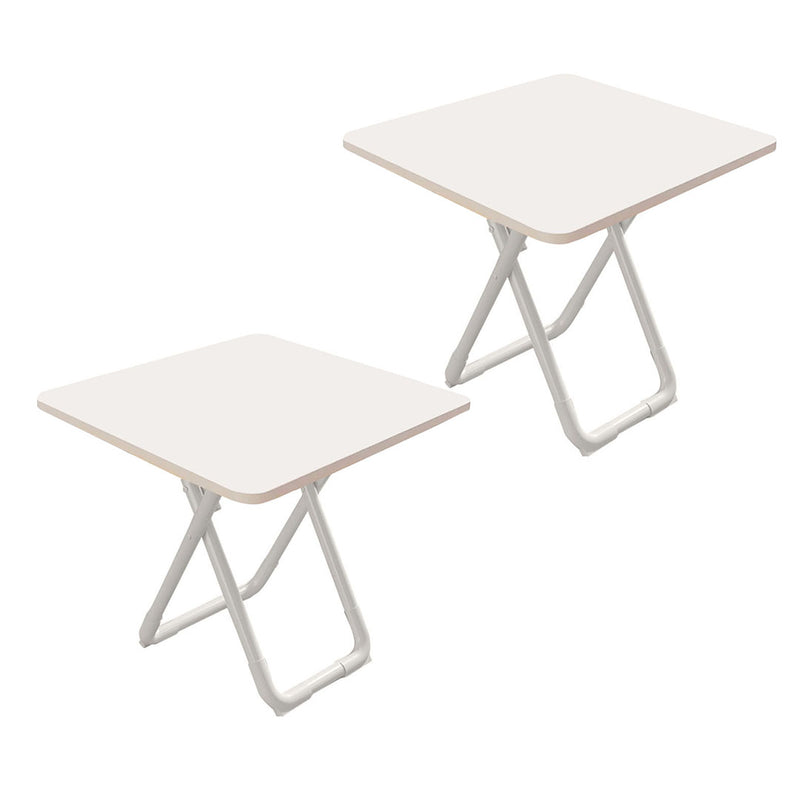2X Wood Square Table 80x80x72cm White Legs Modern Minimalist