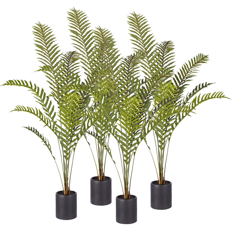 4X 160cm Artificial Areca Palm Trees Realistic Green Indoor With Black Pot