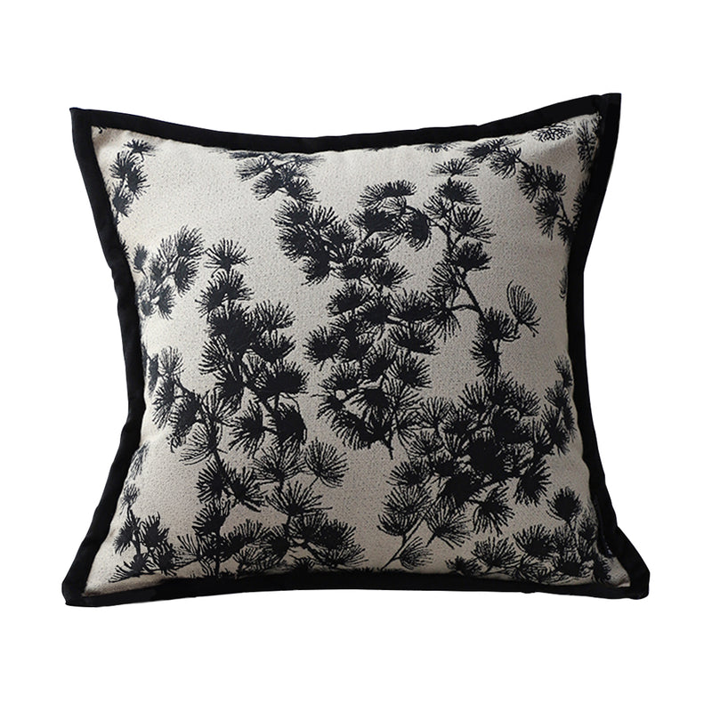 45x45x14cm Polyester Throw Pillow Square Black And White Wide Border