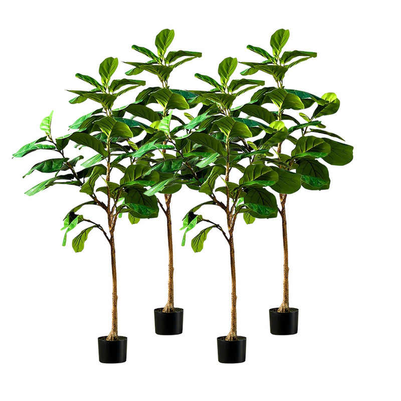 4X 155cm Artificial Potted Tree Polyethylene Polyurethane Realistic Green