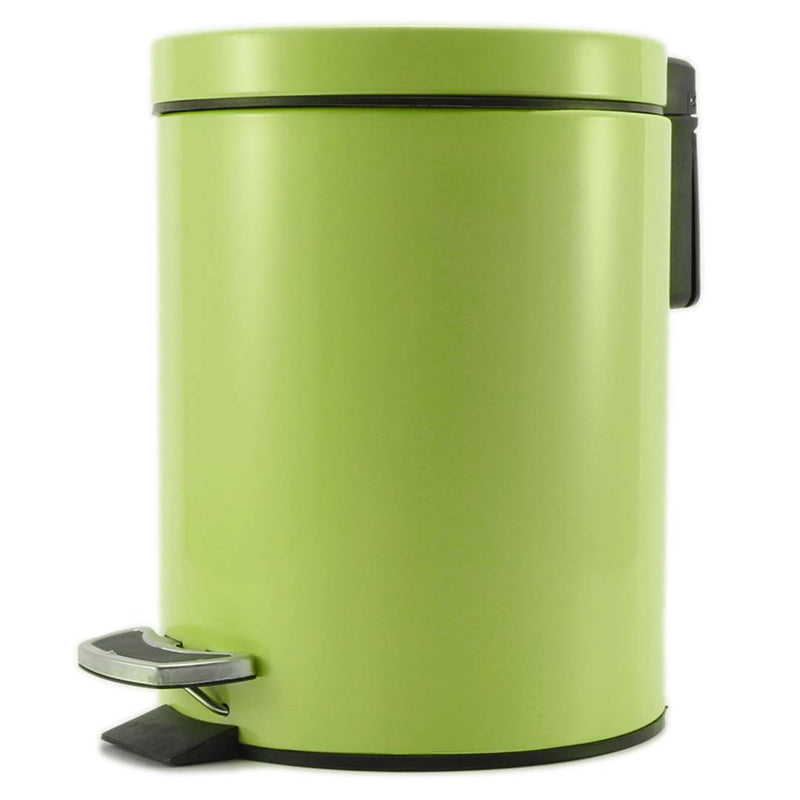 Foot Pedal Stainless Steel Trash Bin 7L Soft Close Lid Removable Inner Green
