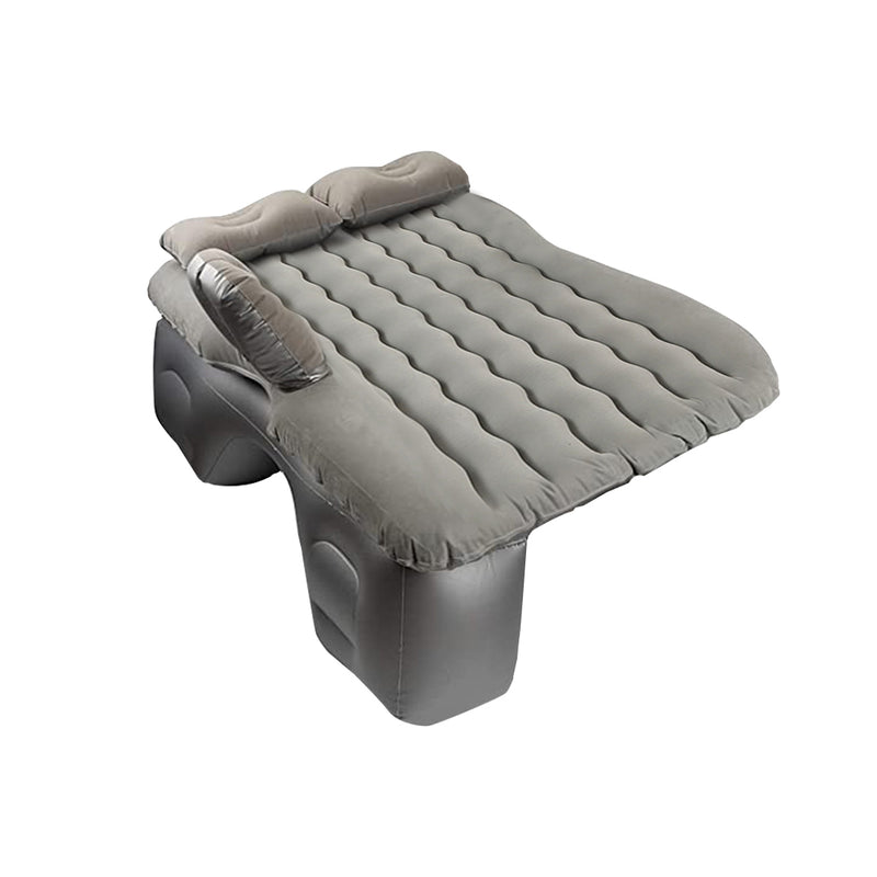 Inflatable Car Mattress Pvc 132x75x10cm Grey Pump Pillows Travel Camping