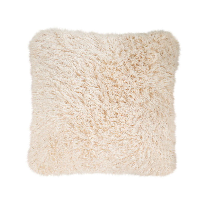 45X45X15CM Velvet Plush Sofa Cushion Polyester Cotton Beige Modern