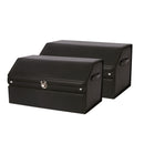 2X 60cm Leather Car Trunk Organizer Foldable Storage Box with Lock Black