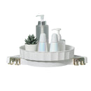 White Wall-Mounted Rotating Bathroom Shelf Plastic 360 Degree Corner Organizer