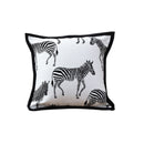 Zebra Cushion Square Pillow 45cm Polyester Black White Home Decor Accent