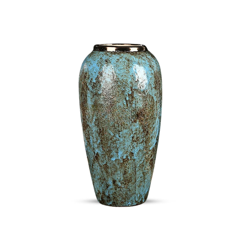 Large Light Blue Ceramic Flower Vase 35x17cm Elegant Home Decor