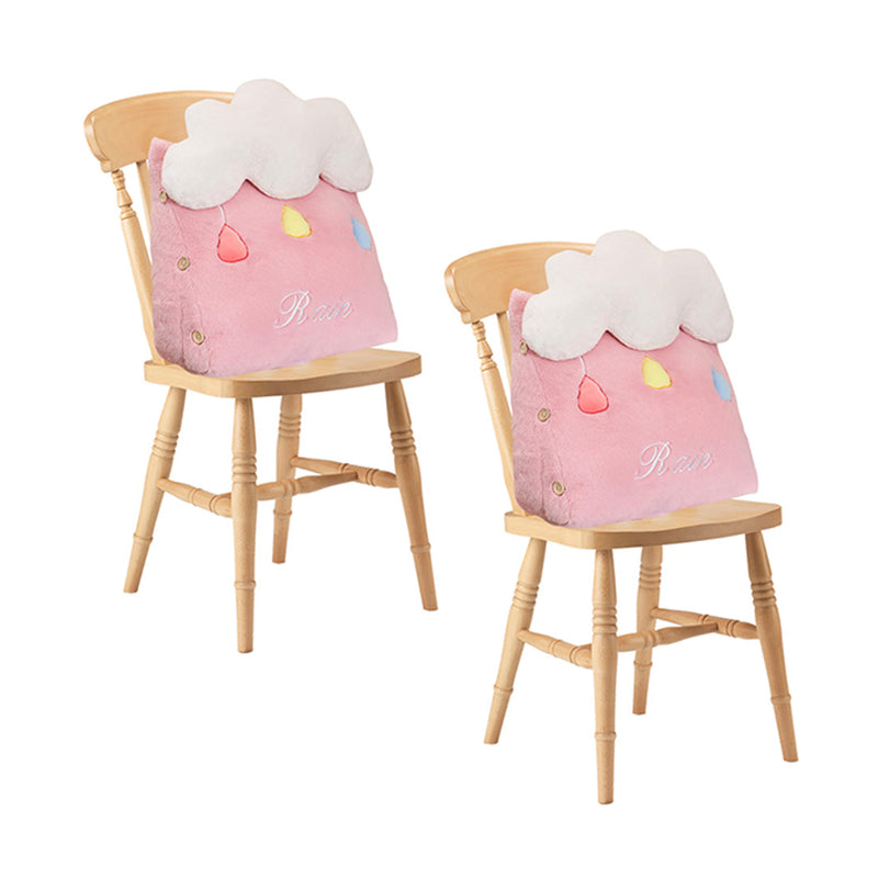 2X Pink Cloud Wedge Cushion Polypropylene Filling 45x25x50cm Lumbar Pillow