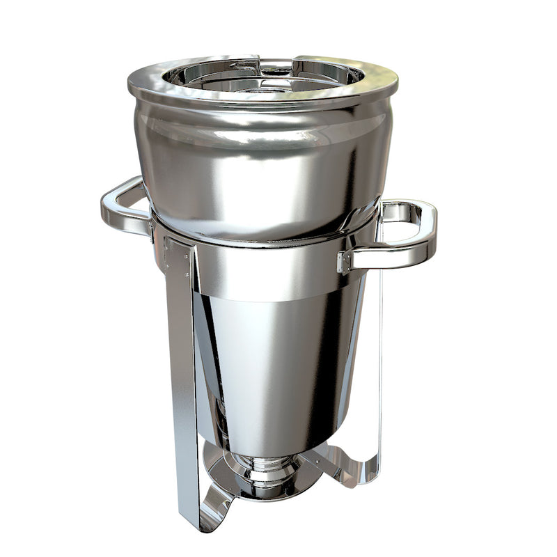 11L Round Stainless Steel Soup Warmer Marmite Chafer Mirror Finish Fuel Holder