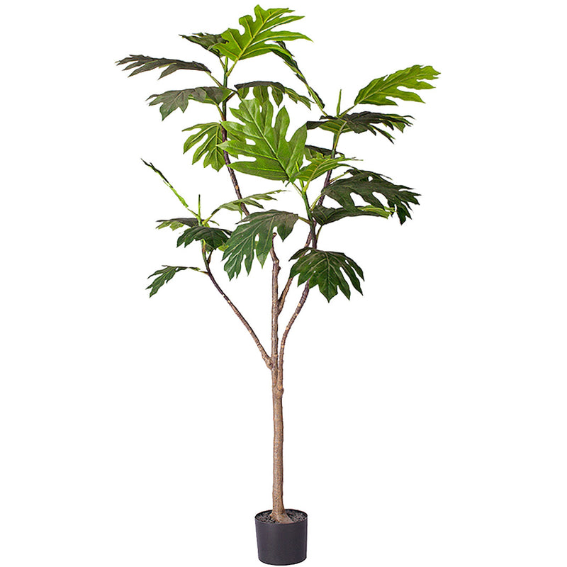 180cm Artificial Split Leaf Philodendron Tree Polyethylene Green With Pot Indoor