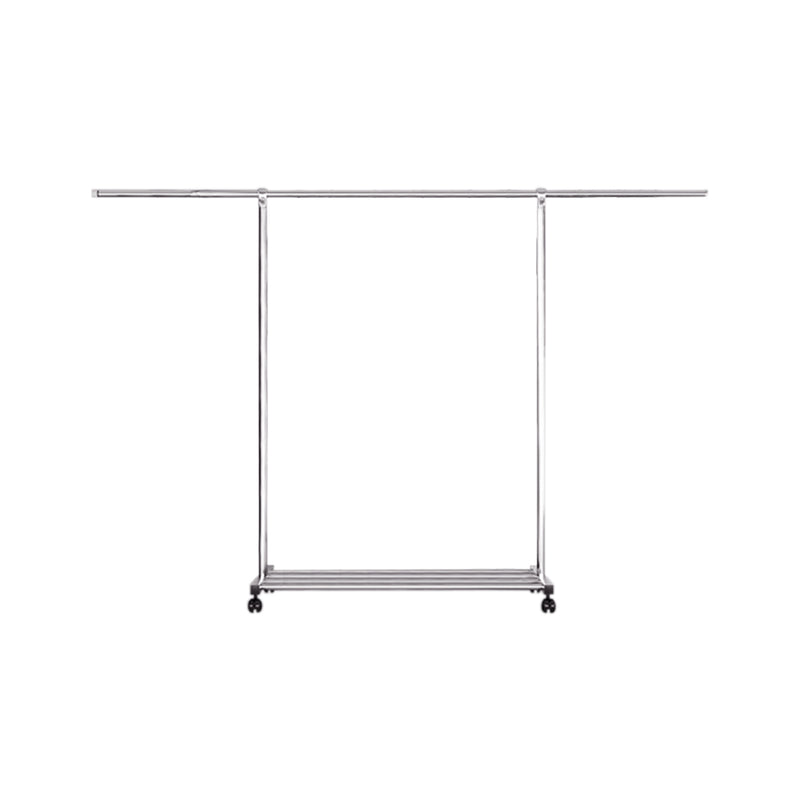 Floor Standing Clothes Rack 201 Stainless Steel 240x150x120cm 3 Poles Wheels