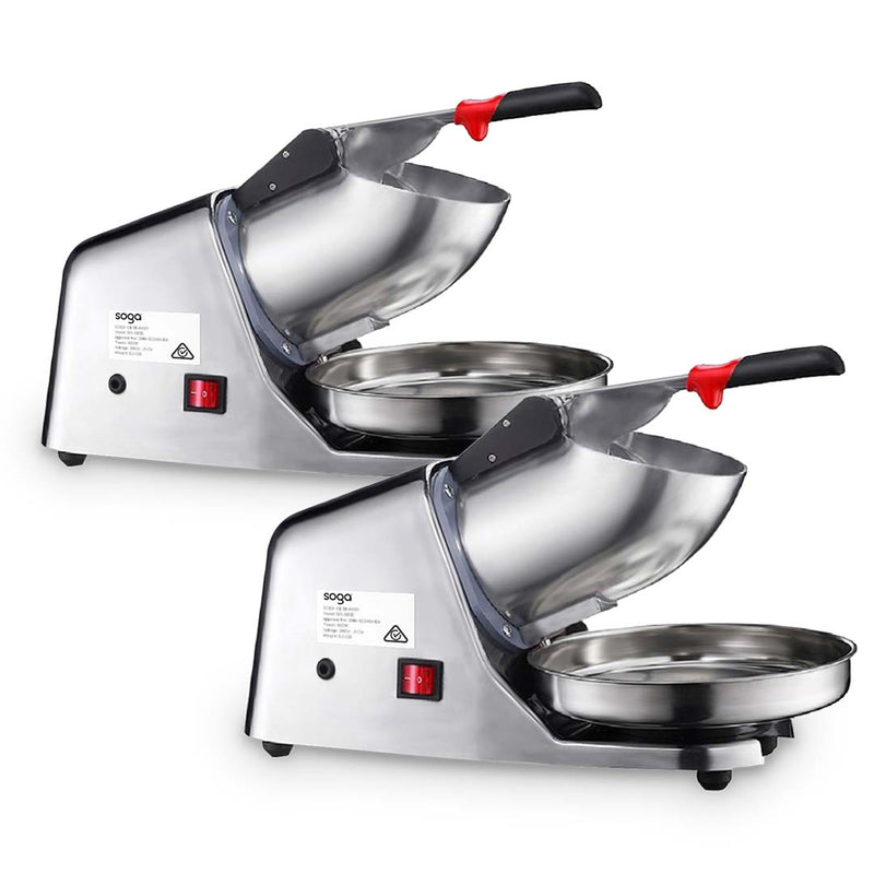 2X Commercial Stainless Steel 300W Ice Shaver Crusher 65KgHr Heavy Duty