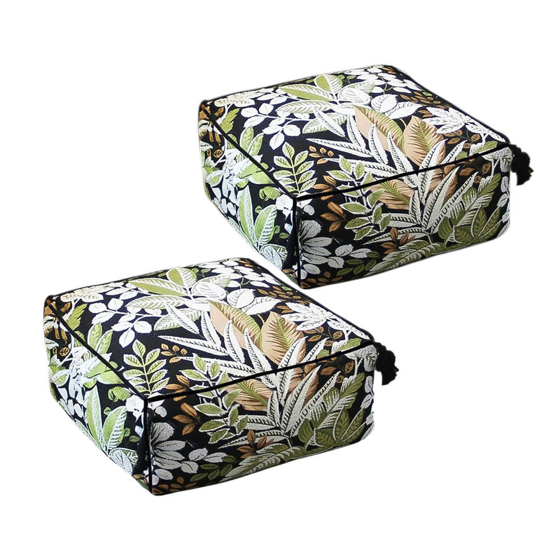 2X 50x50x25cm Polyester Fiber Pouf Cushion EPP Particle Inserts Multicolor