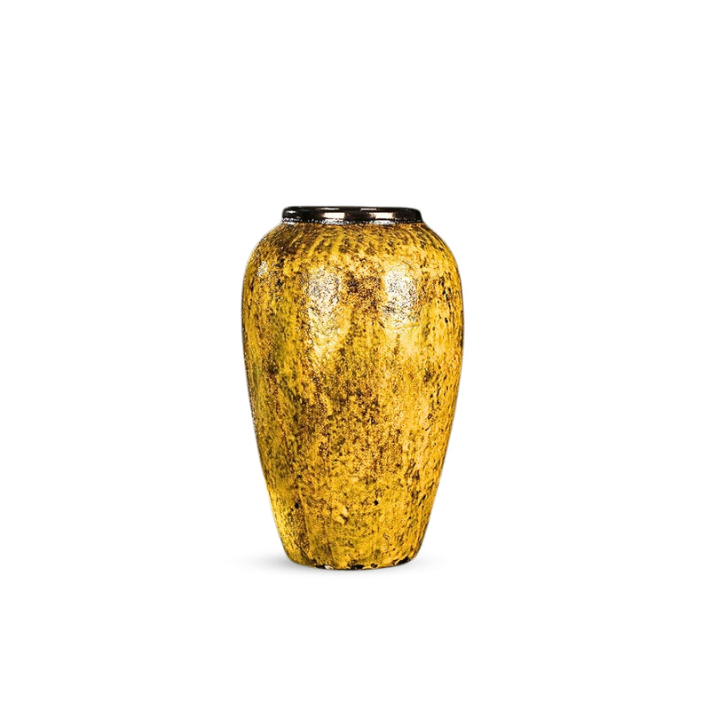 Medium Ceramic Flower Vase 30x19cm Yellow Modern Elegant Home Decor