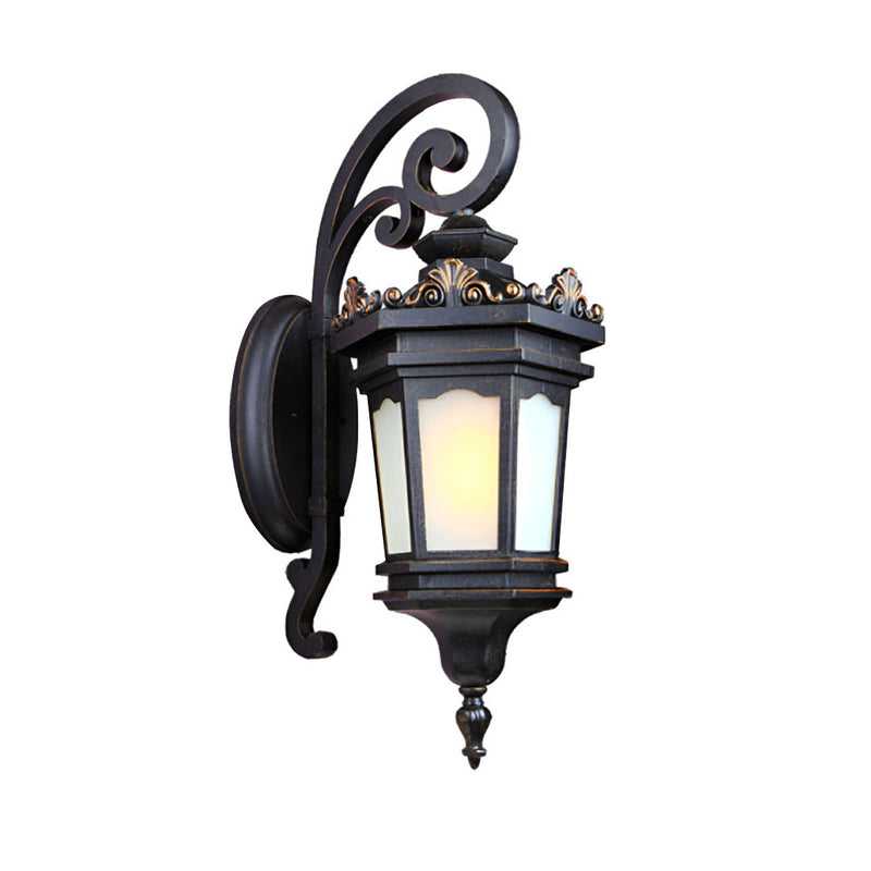 Vintage Elegant Lantern Wall Light Aluminum Glass 32x62cm Black Outdoor