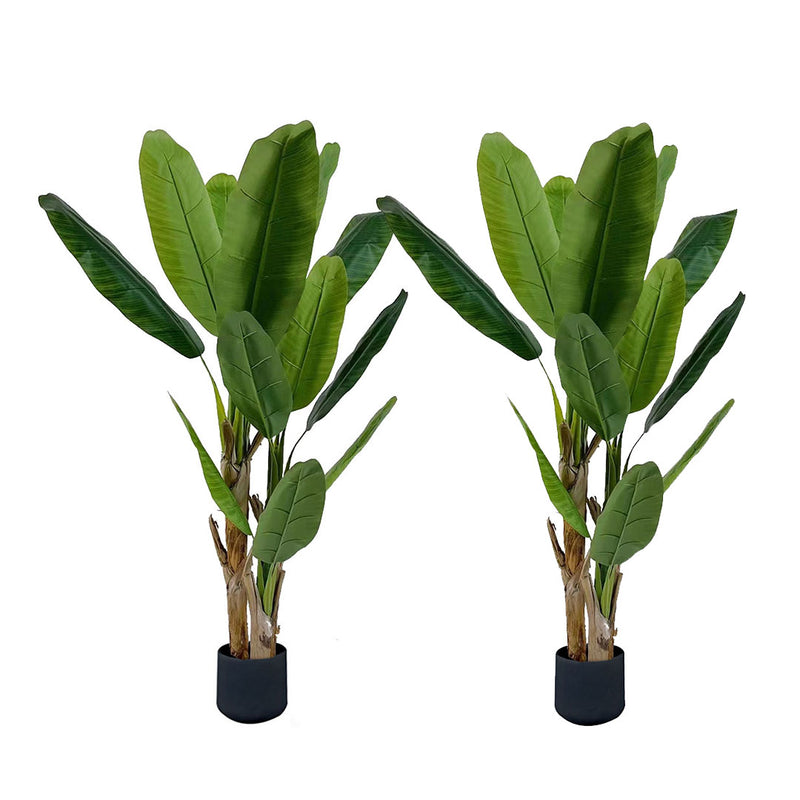 2X 190cm Artificial Banana Plant Bird Of Paradise Tree 3 Branches Green Plastic