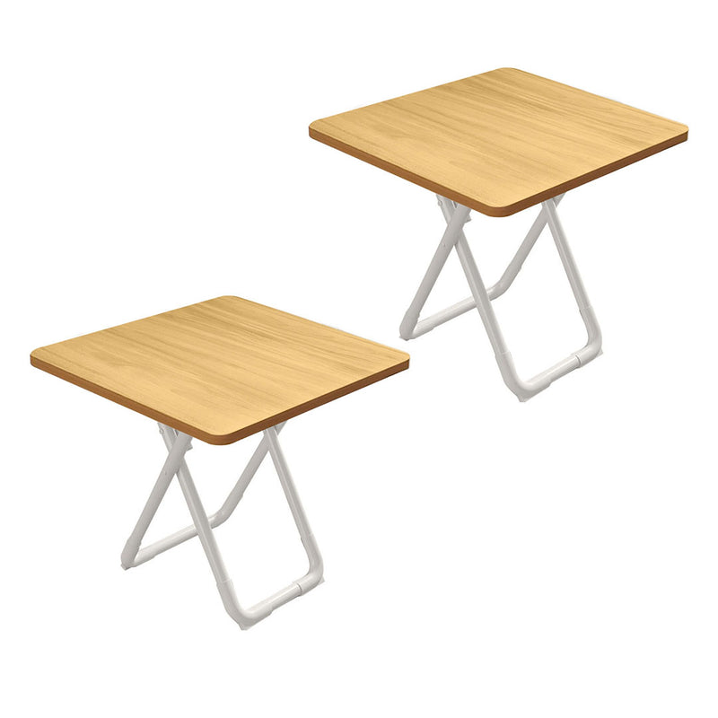 2X 80x80x72cm Wood Square Table White Legs Modern Durable Easy Clean