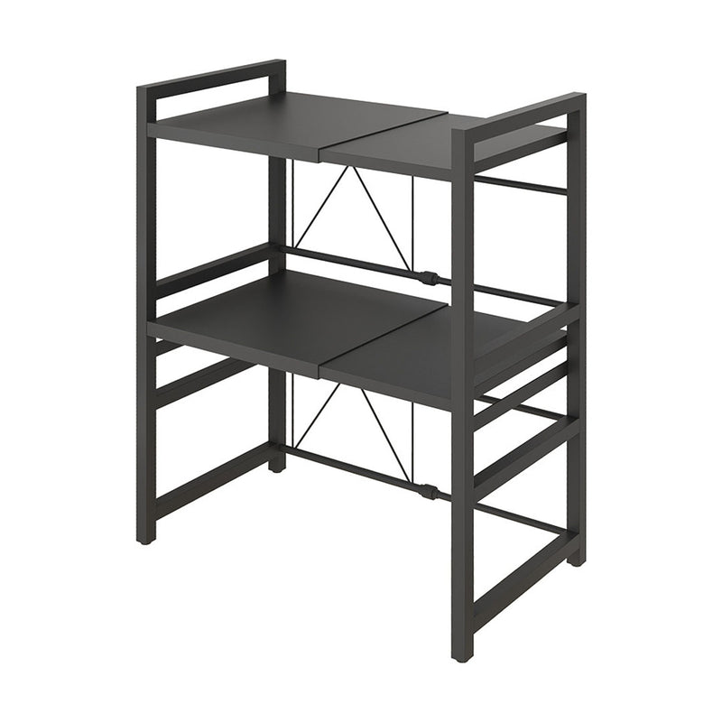 3 Tier Carbon Steel Microwave Oven Stand Adjustable Black Storage Shelves