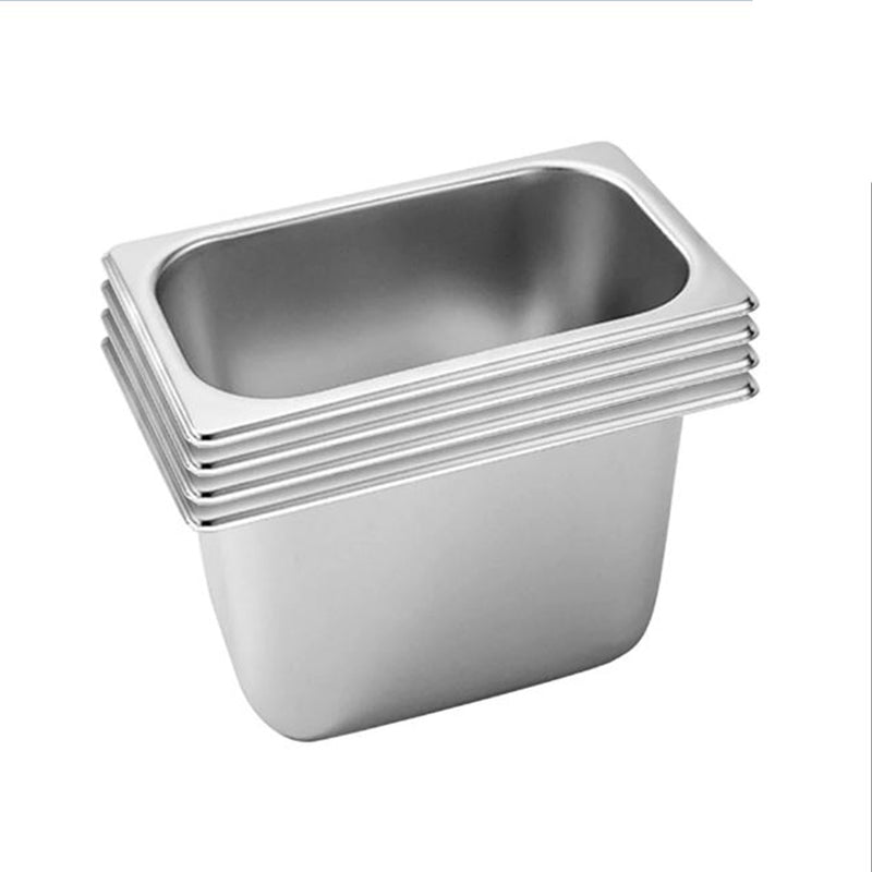4X Gastronorm 1/3 Pan Stainless Steel 33.4x18.2x20cm Stackable Reinforced Edges
