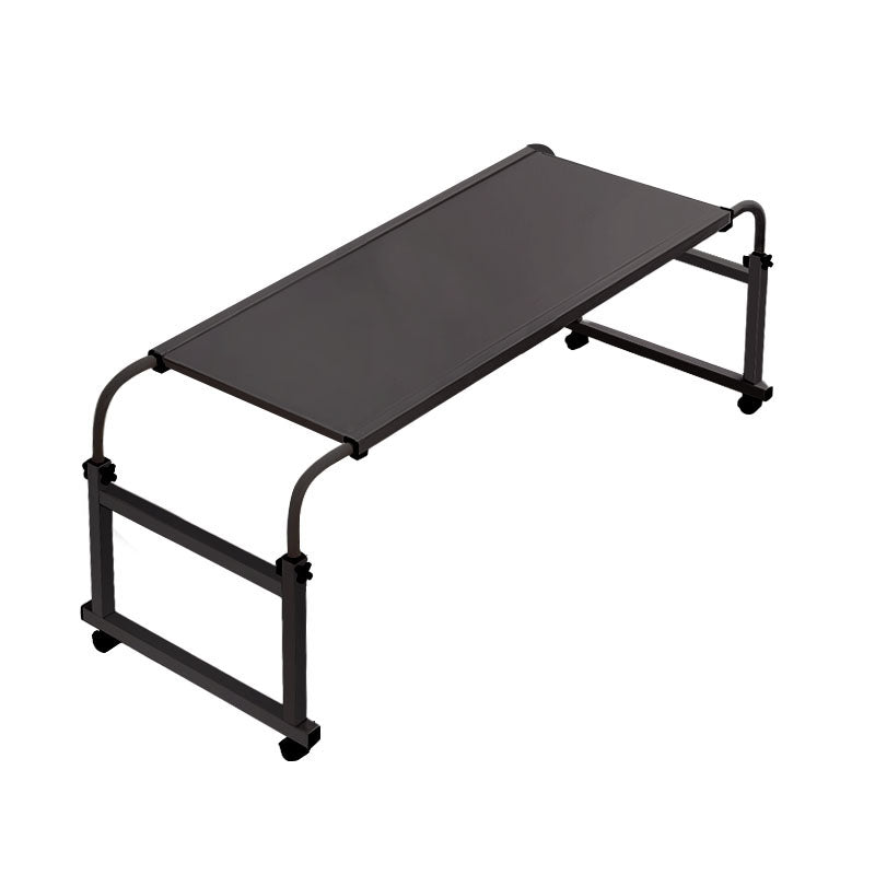 Black Cross Bed Movable Desk Table Adjustable Height Length Wheels 120x45cm