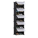 10 Tier Shoe Rack Organizer 1 Column Black Stackable Cabinet With Cover