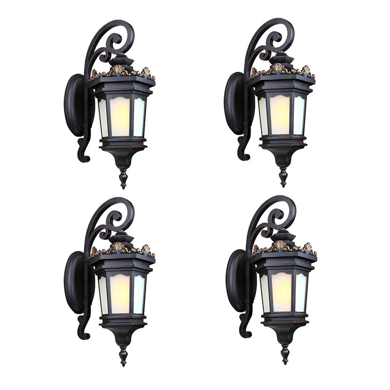 4X 32x62cm Aluminum Glass Wall Light Black Elegant Indoor Outdoor