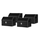 4X Leather Car Boot Organizer Box Foldable Portable Storage with Lock Black