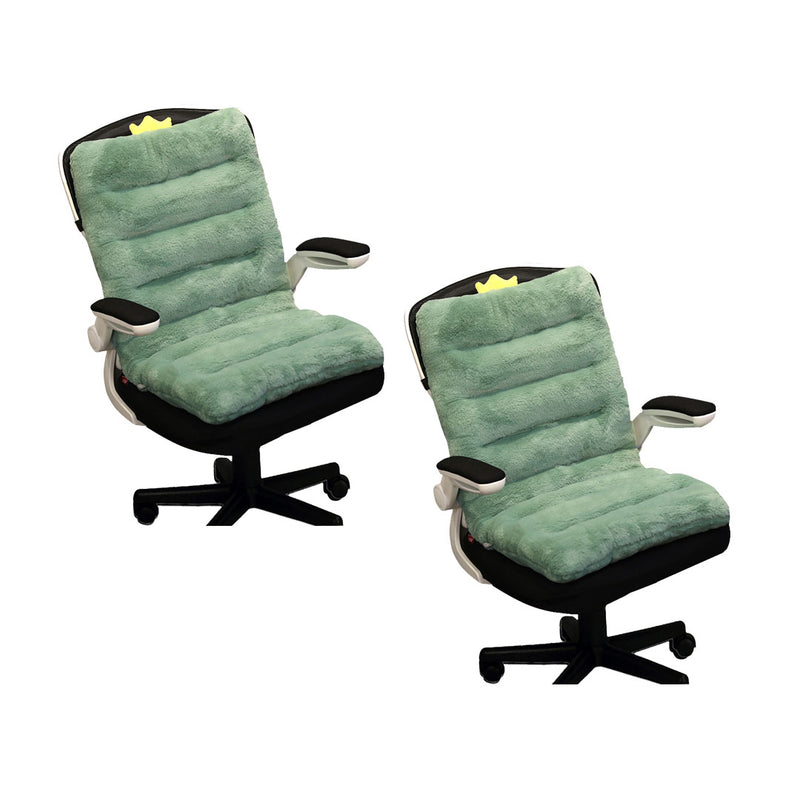 2X Green Dino Lumbar Seat Cushion Pp Cotton 80cmx45cmx10cm