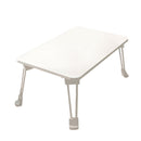 White Portable Folding Bed Table Adjustable Desk Cup Holder Particleboard Metal