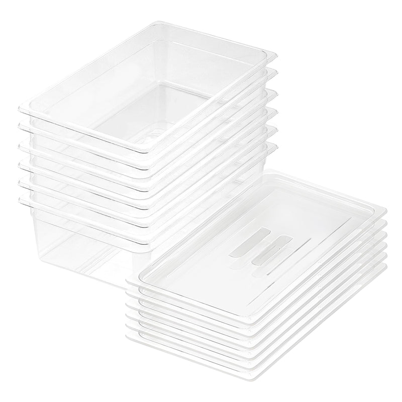 150mm 1/1 Gastronorm Polycarbonate Pan 53x32.5x15cm Transparent Bundle of 6