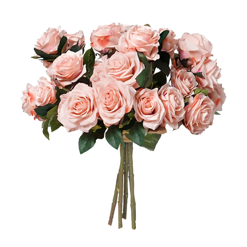 4 Bunch Silk Artificial Rose 9 Heads Bouquet Centerpiece Decor 50cm Champion