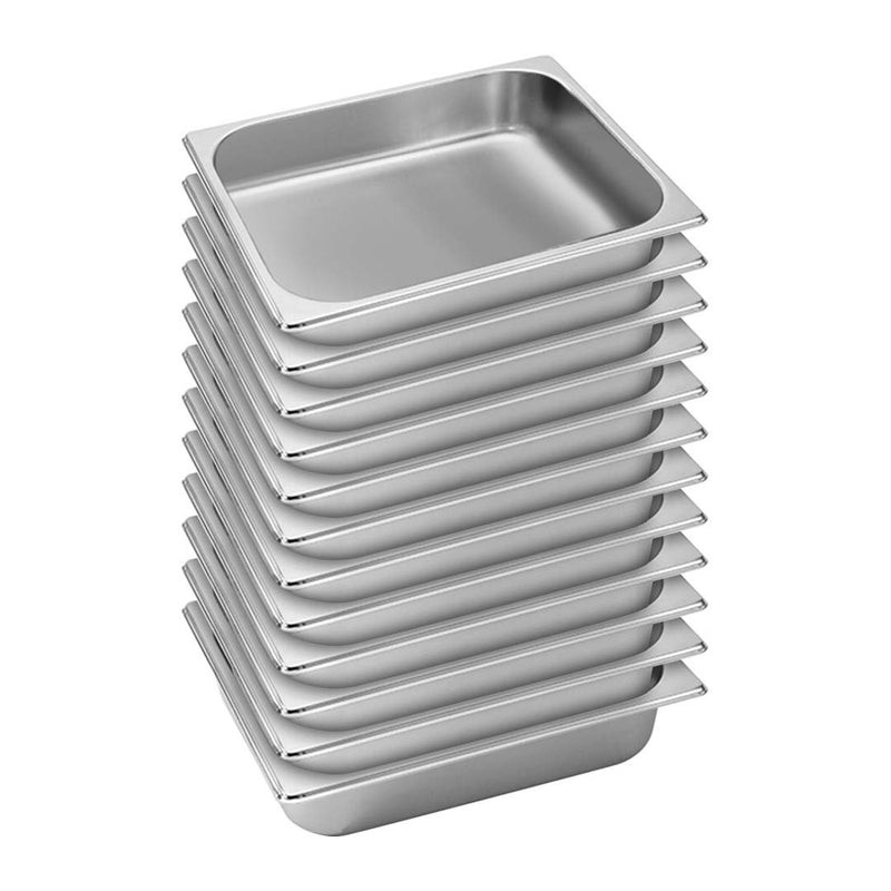 12X 1/2 Gastronorm Pan Stainless Steel 27x33x6.5cm Stackable