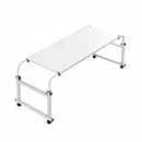White Cross Bed Movable Desk Adjustable Height 65-95cm Length 140-230cm