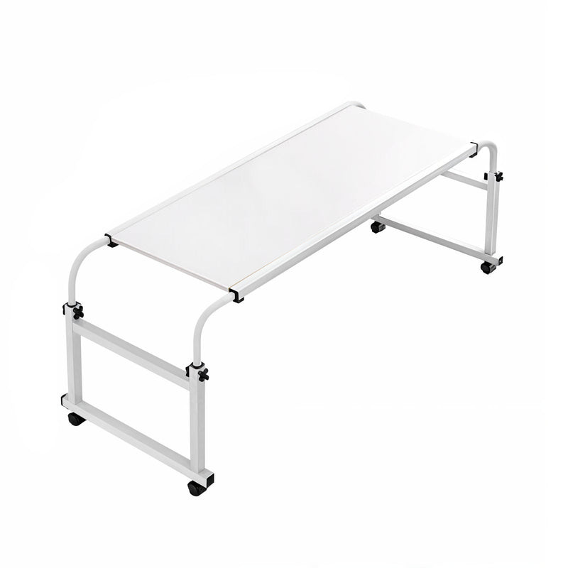 White Cross Bed Movable Desk Adjustable Height 65-95cm Length 140-230cm