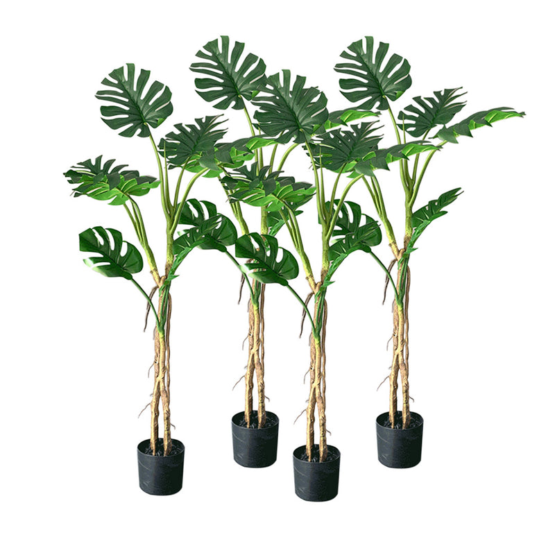 4X 160cm Potted Artificial Monstera Palm Tree Real Touch UV Protection Green
