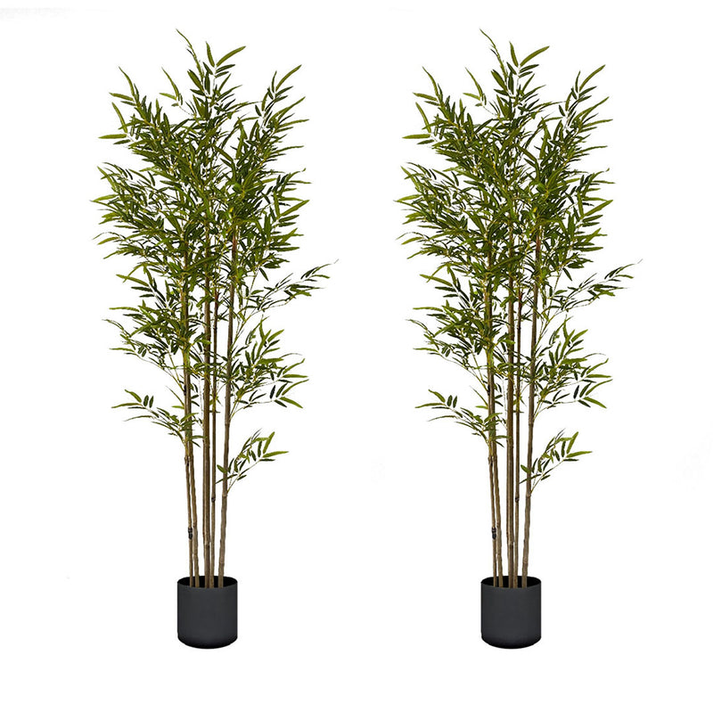 Artificial Bamboo Plant 180cm 7 Branches Green Polyurethane Plastic 2X