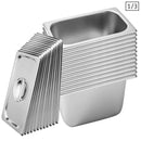 12X Stainless Steel Gastronorm Pan 1/3 Full Size 20cm Deep Tray With Lid