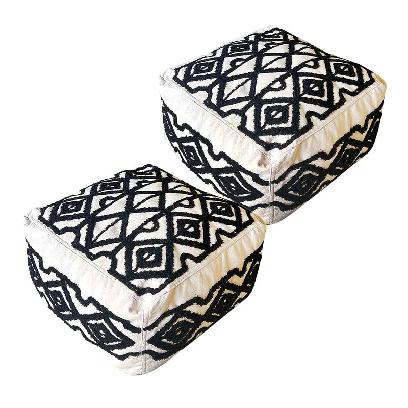 2X 50x50x30cm Polyester Fiber Pouffe Cushion With EPP Insert Multicolor